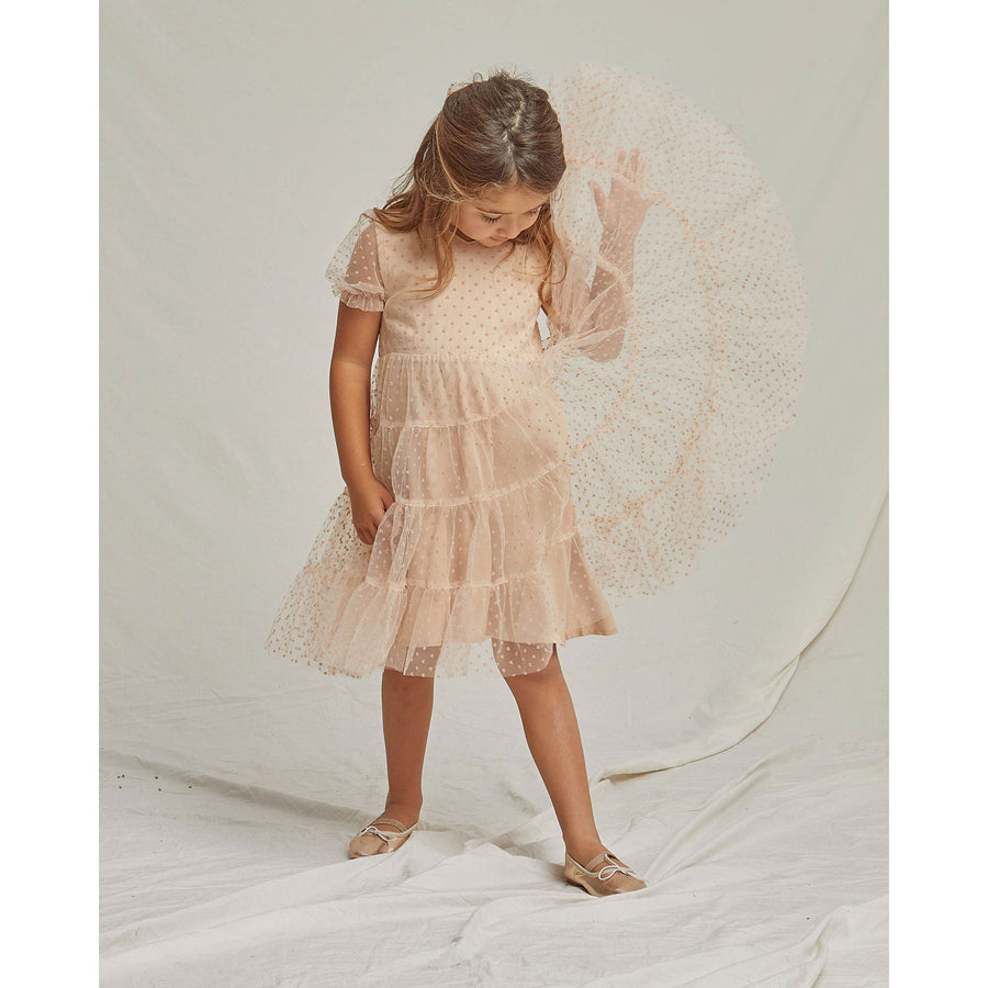Noralee Powder-Pink Dottie Dress | Flocked Hearts