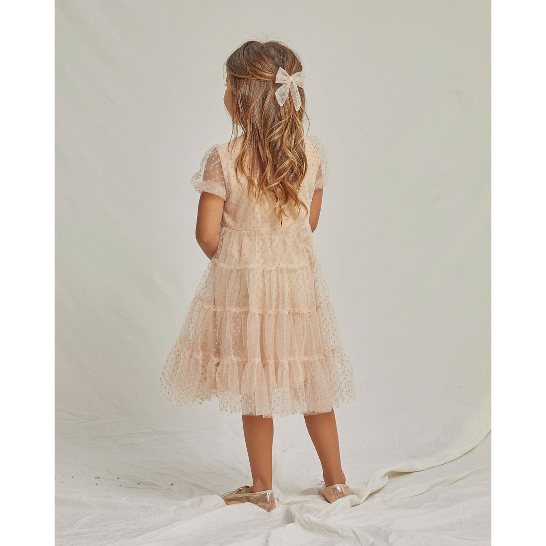 Noralee Powder-Pink Dottie Dress | Flocked Hearts