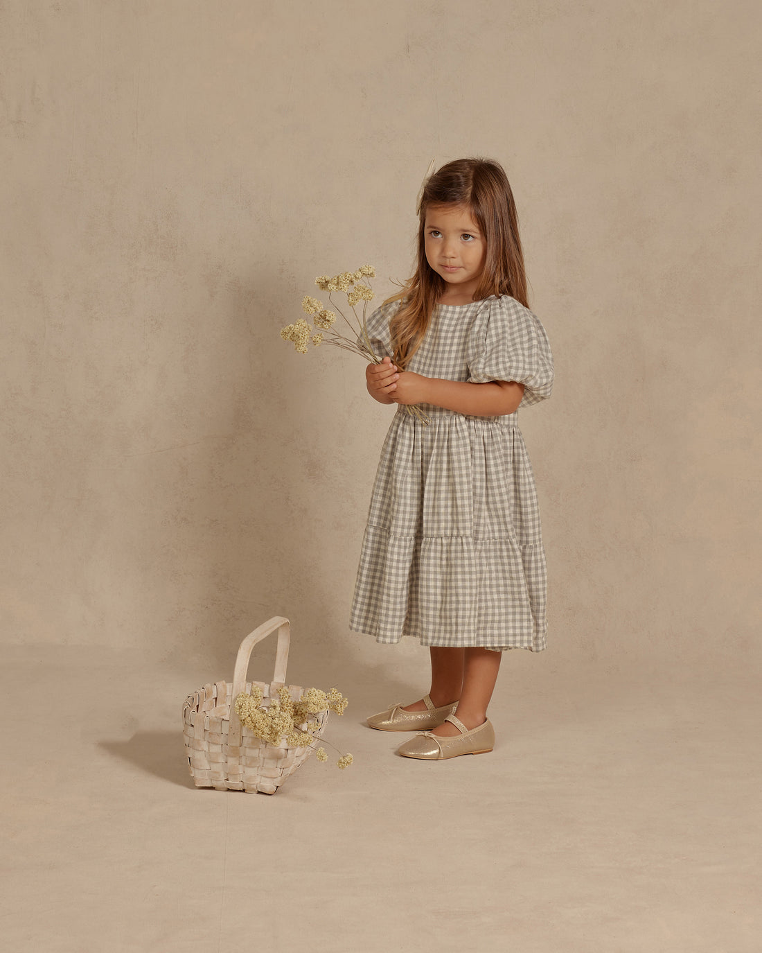 Noralee Dusty Blue Gingham Chloe Dress