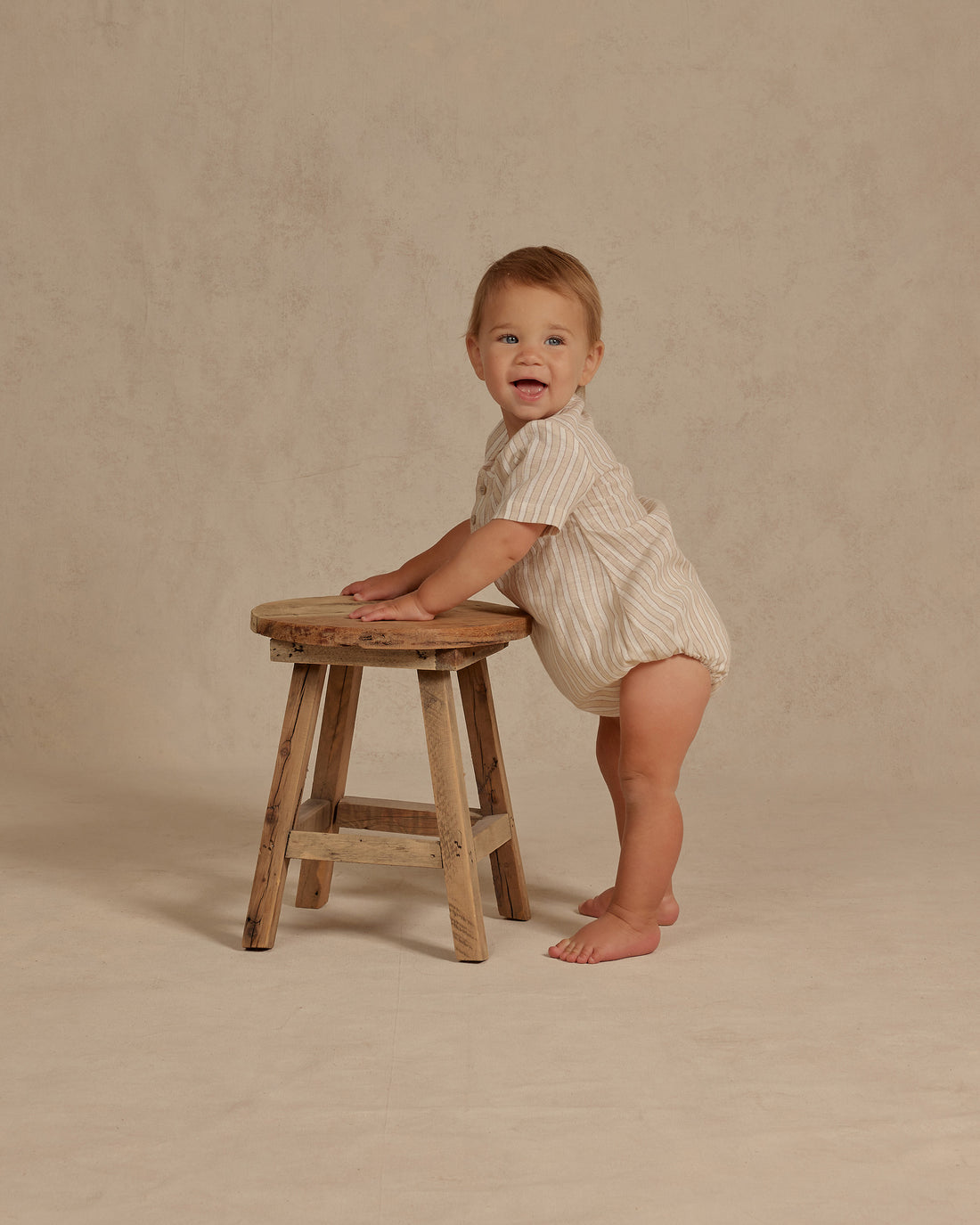 Noralee Ecru / Cafe Stripe Beau Romper