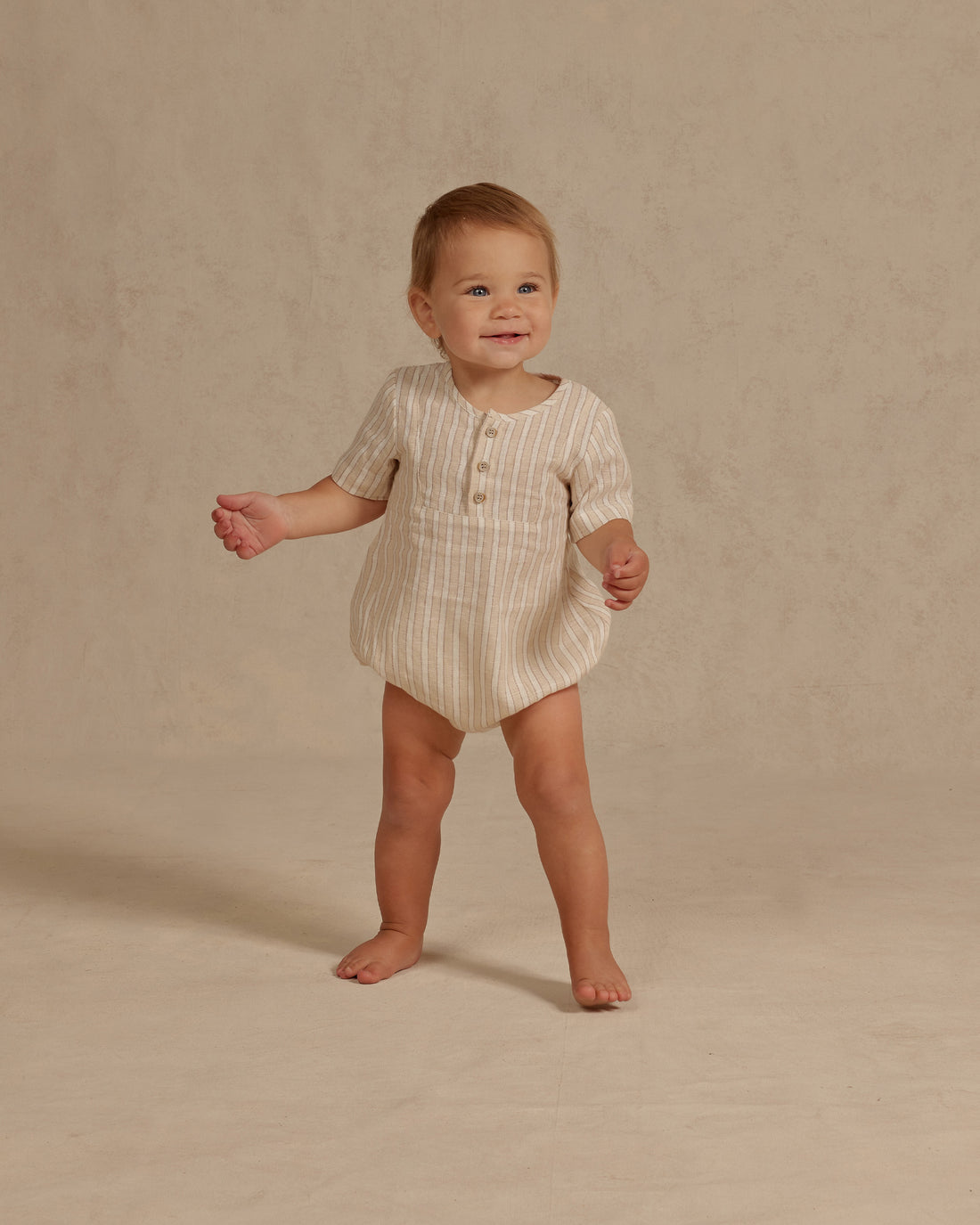 Noralee Ecru / Cafe Stripe Beau Romper