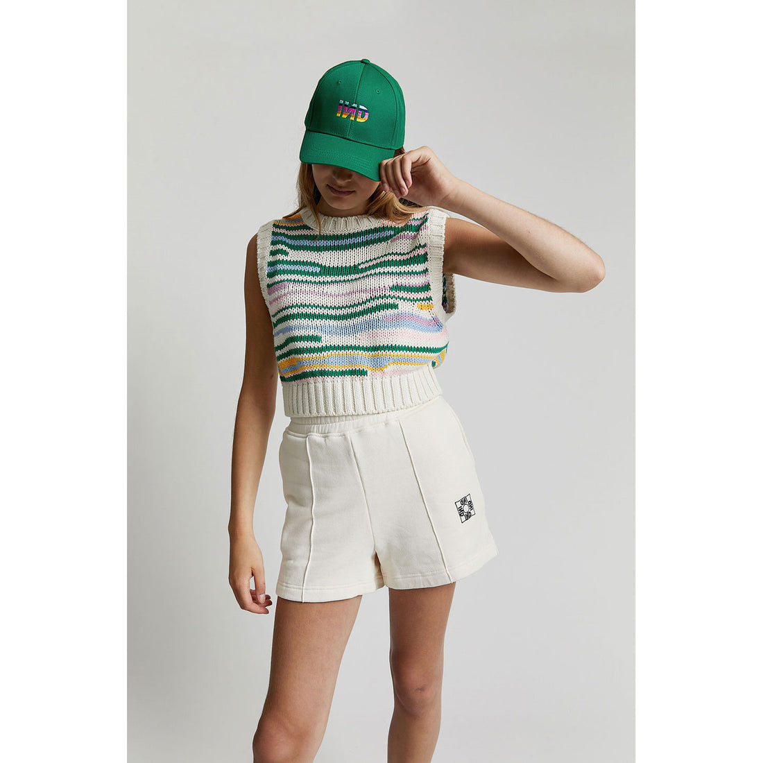 Indee Apple Green Multi Stripe Vest