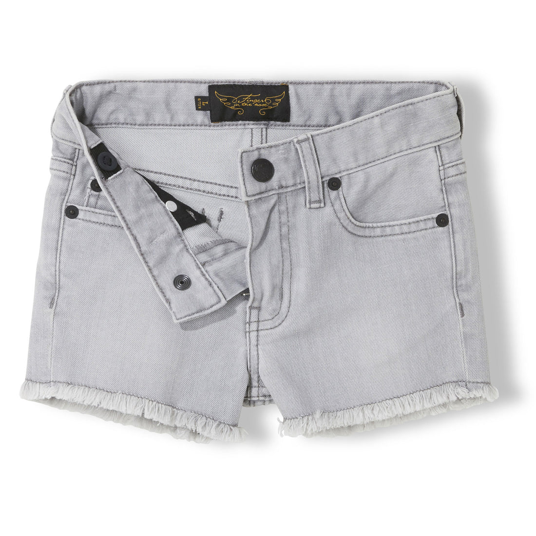 Finger in the Nose Bleached Grey Fringes Nova Shorts