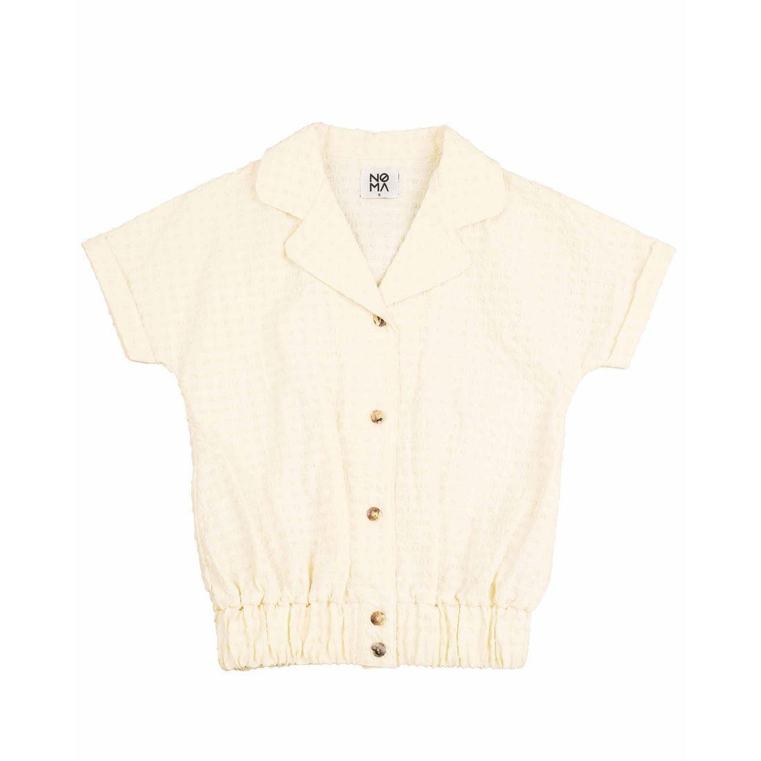Noma White Square Textrued Button Down Shirt