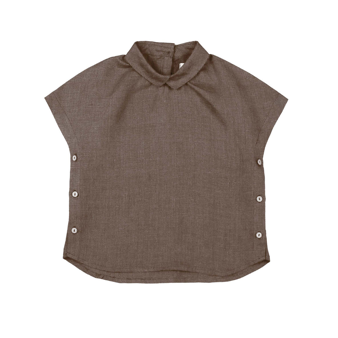 Noma Sand Mini Houndstooth Side Button Shirt