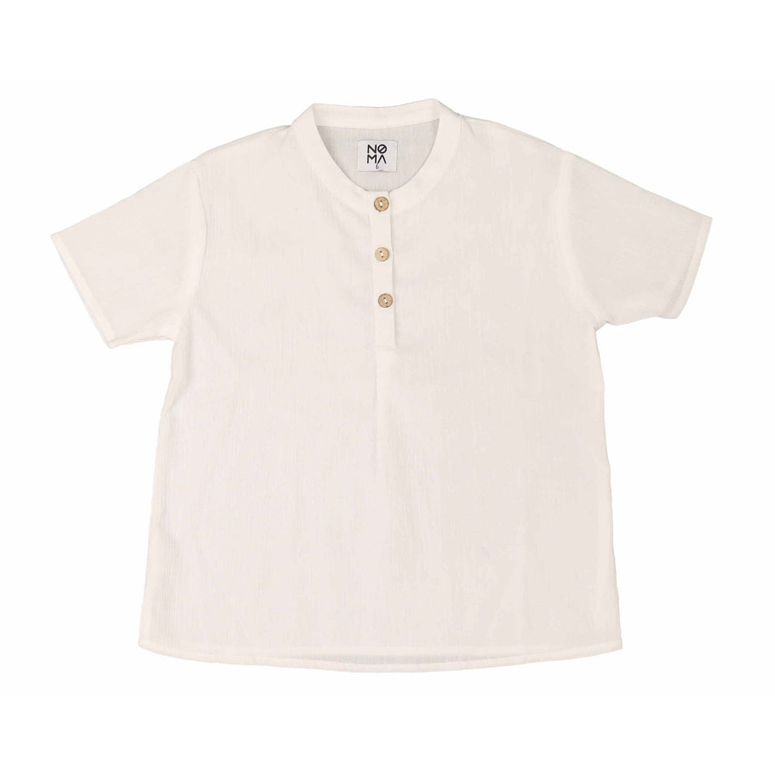 Noma White Dropped Shoulder 3 Button Shirt