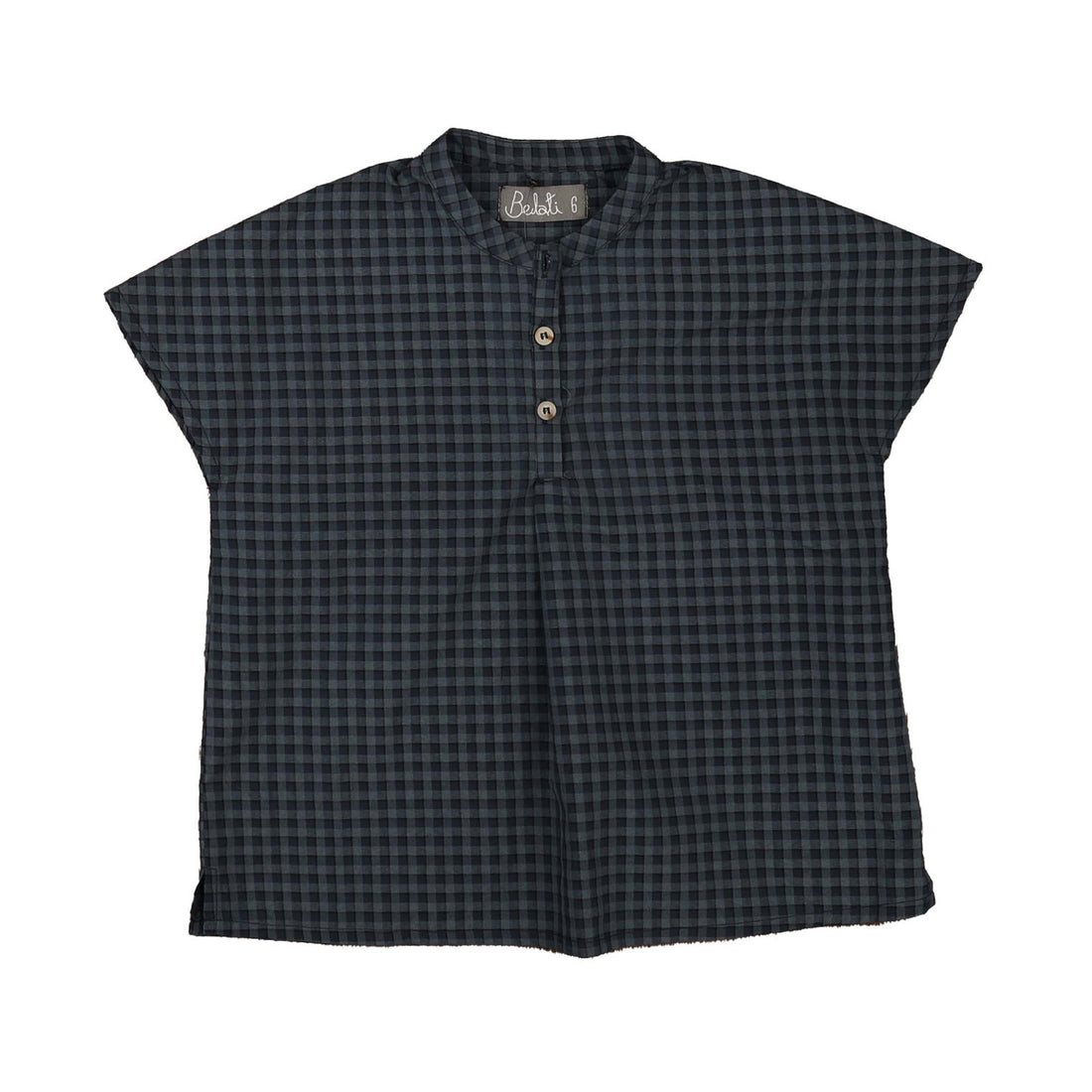 Noma Navy Plaid Drop Shoulder 3 Button Shirt