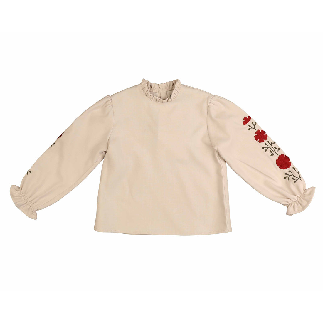 Noma Cream Embroidered Sleeve Blouse