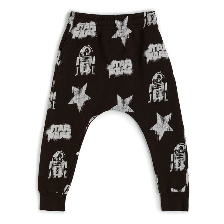 NUNUNU Black Starwars All Over Baggy Pants