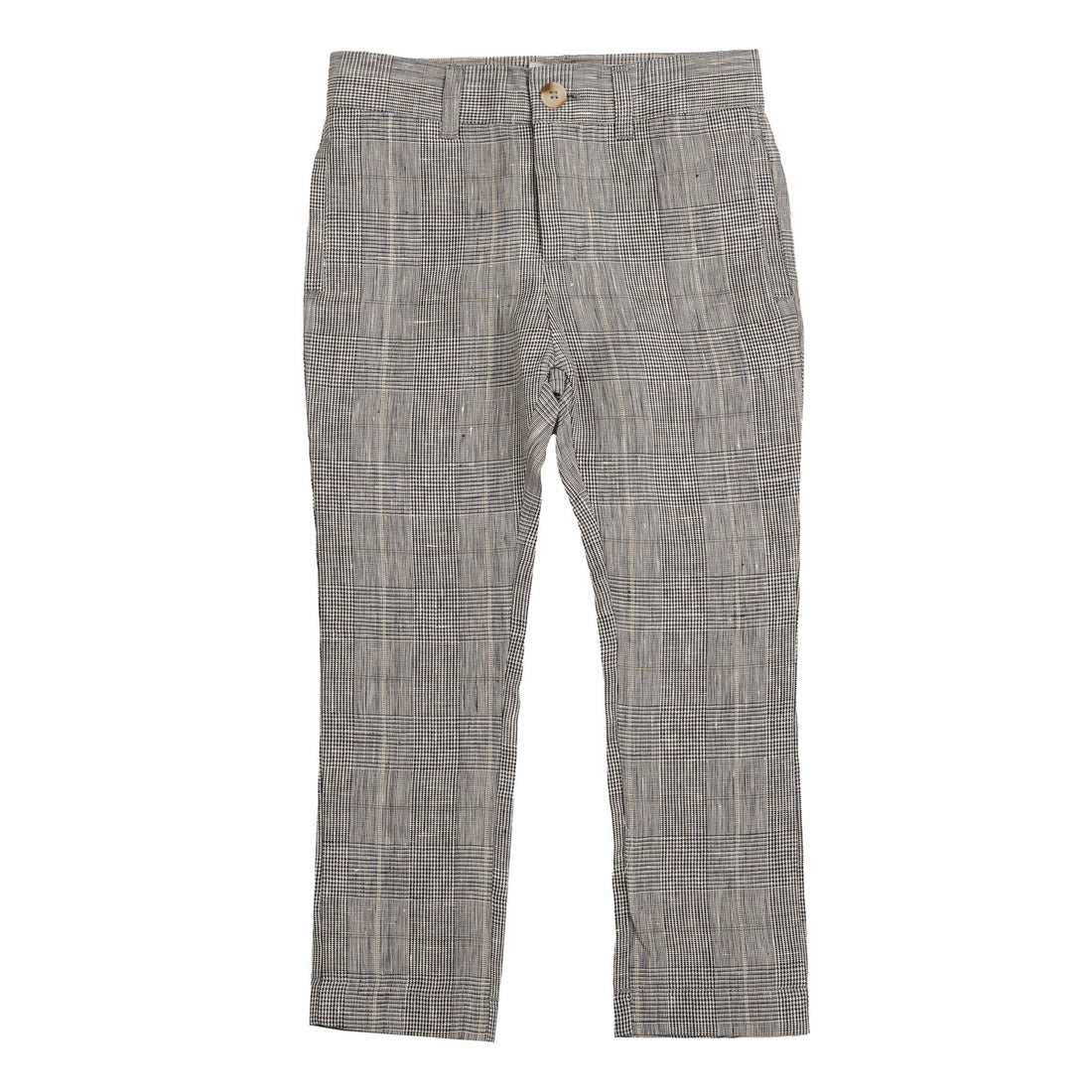 Noma Blue Linen Plaid Classic Trousers