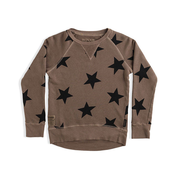 NUNUNU Earth Brown Star Sweatshirt