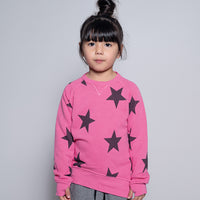 NUNUNU Hot Pink Star Sweatshirt