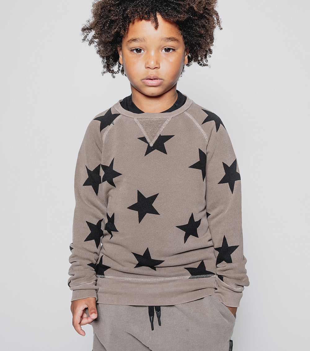 NUNUNU Earth Brown Star Sweatshirt