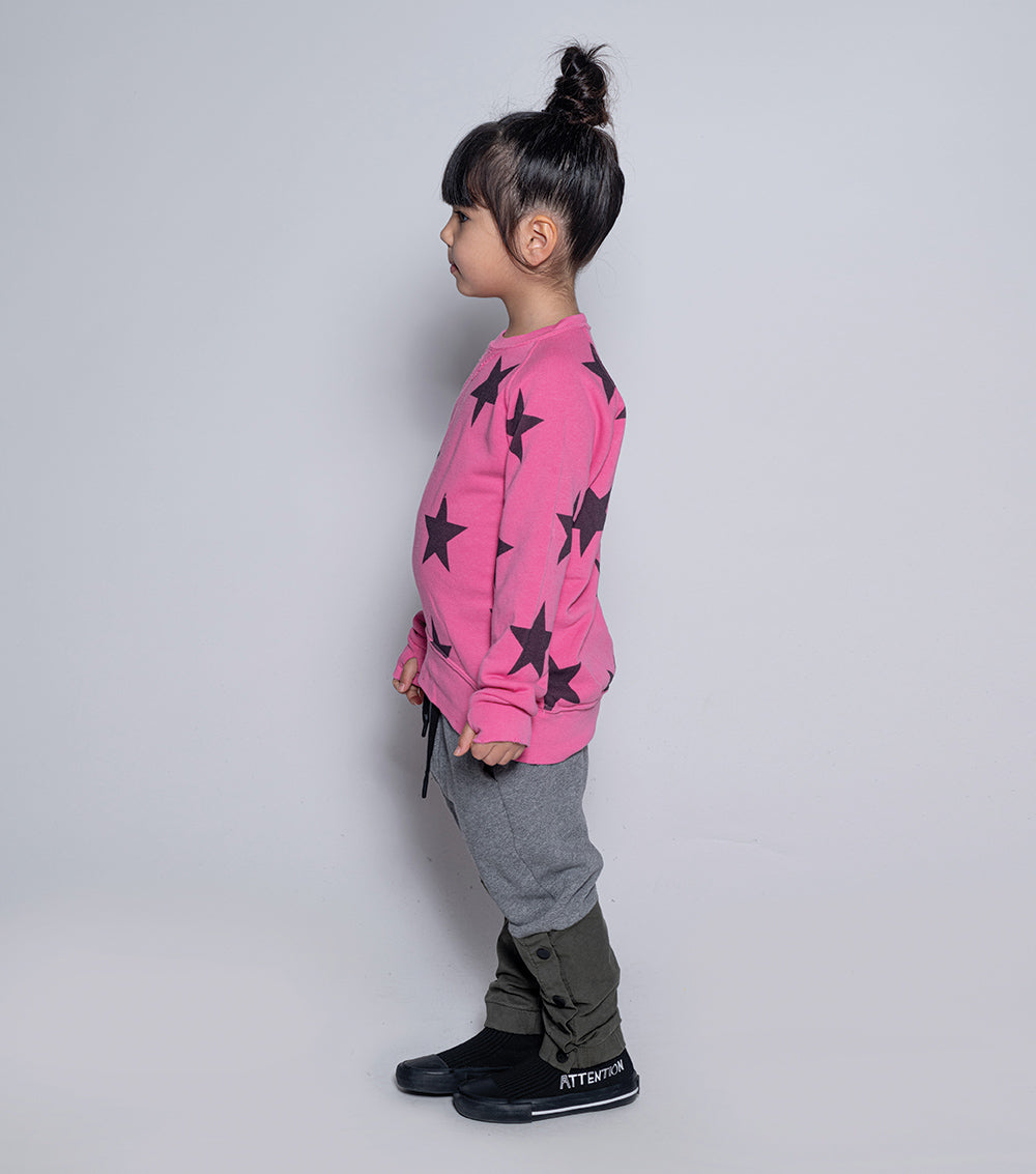 NUNUNU Hot Pink Star Sweatshirt