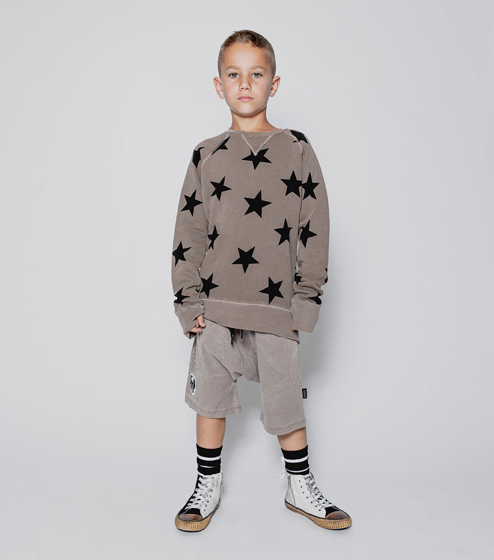 NUNUNU Earth Brown Star Sweatshirt