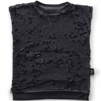 NUNUNU Dyed Graphite Torn Sleeveless T-shirt