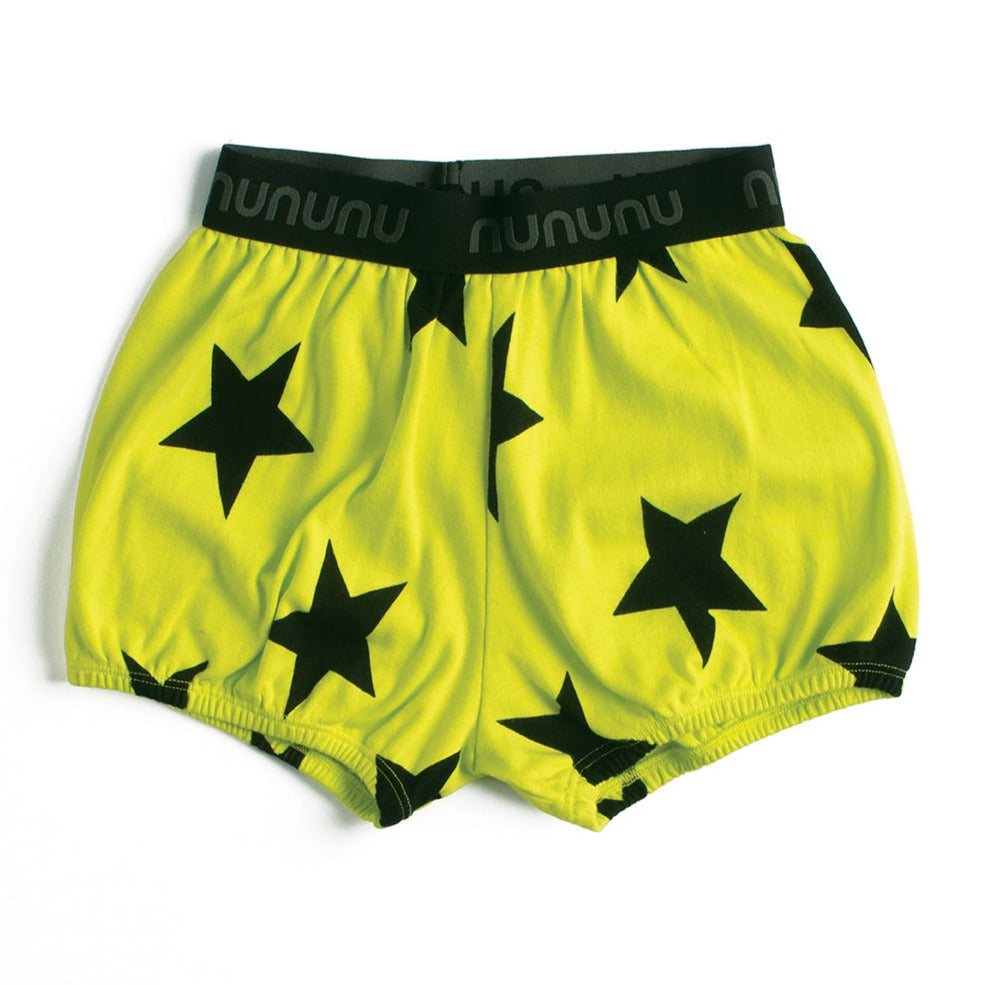 NUNUNU Hot Yellow Star Yoga Shorts