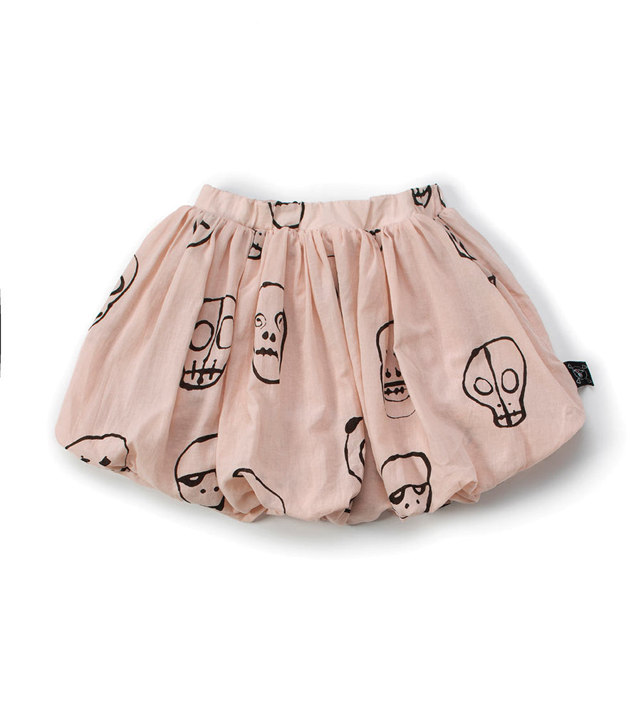 NUNUNU Powder Pink Skull Mask Balloon Skirt