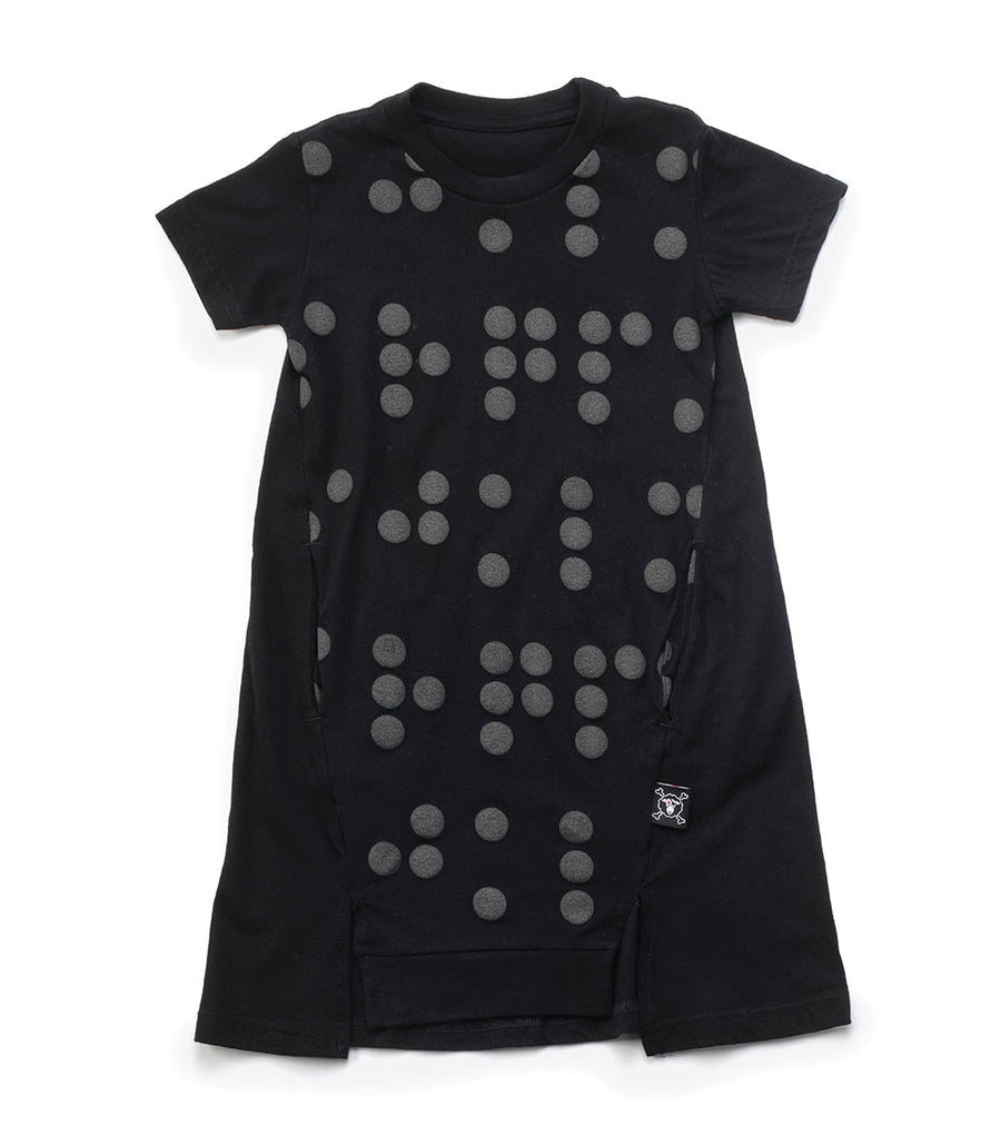 NUNUNU Black Braille A Dress