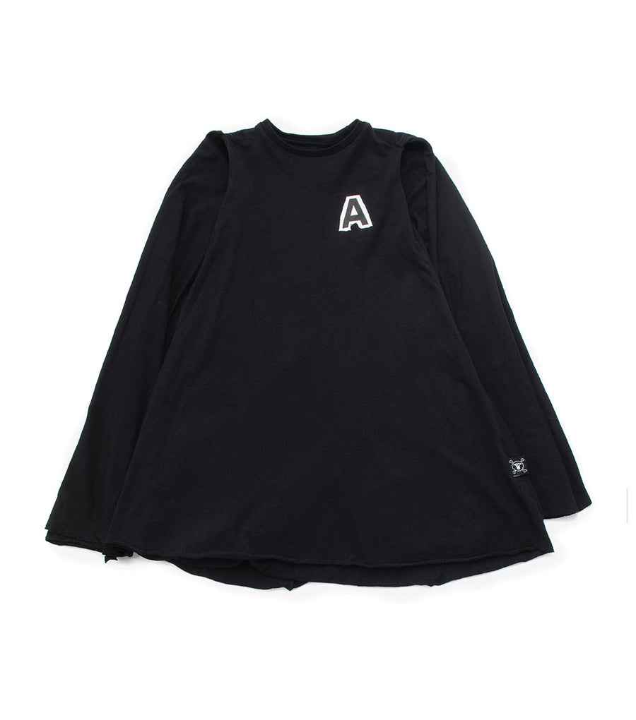 NUNUNU Black Cape Dress