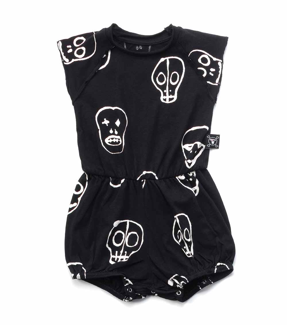NUNUNU Black Skull Mask Yoga Overalls
