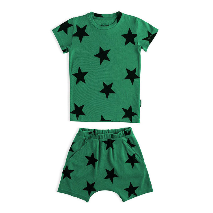 NUNUNU Moss Green Star Short Loungewear