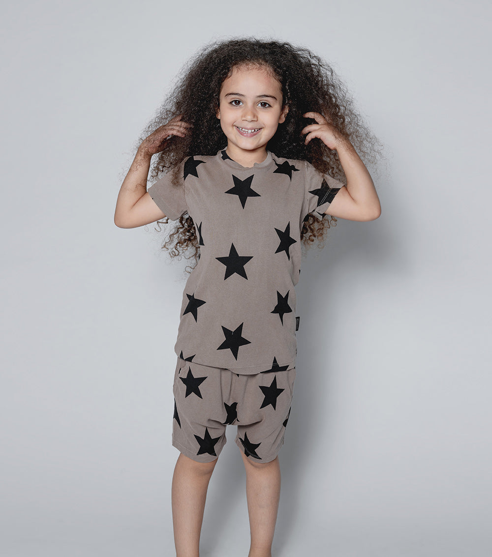 NUNUNU Earth Brown Star Short Loungewear