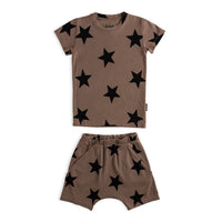 NUNUNU Earth Brown Star Short Loungewear