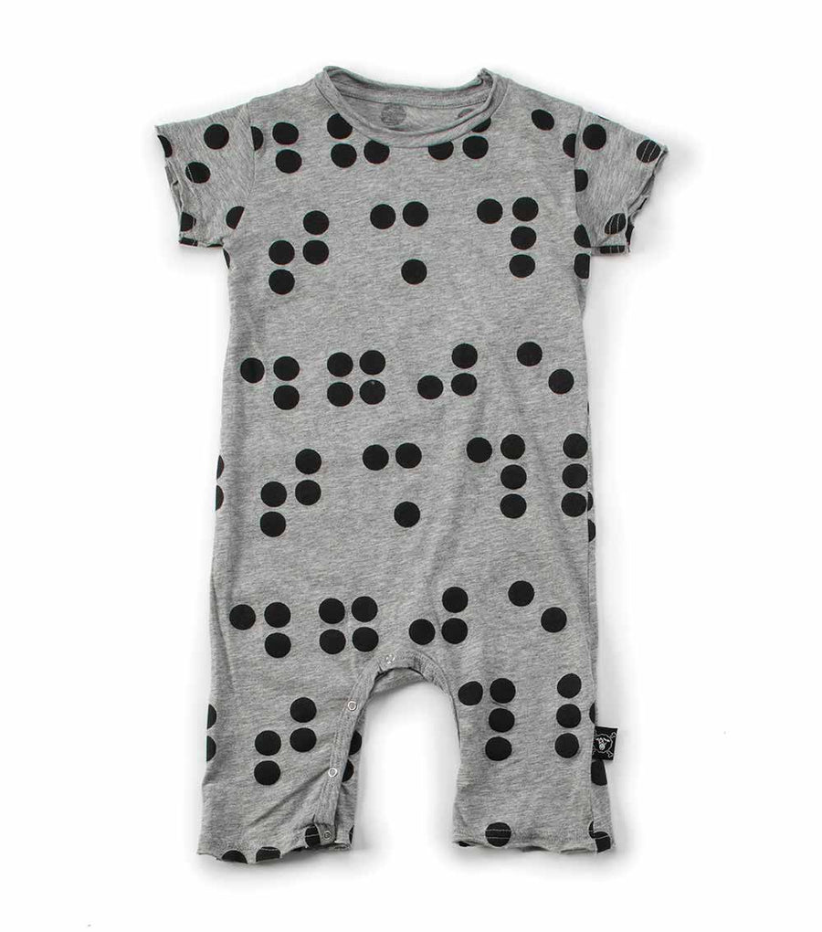 NUNUNU Heather Grey Braille Playsuit