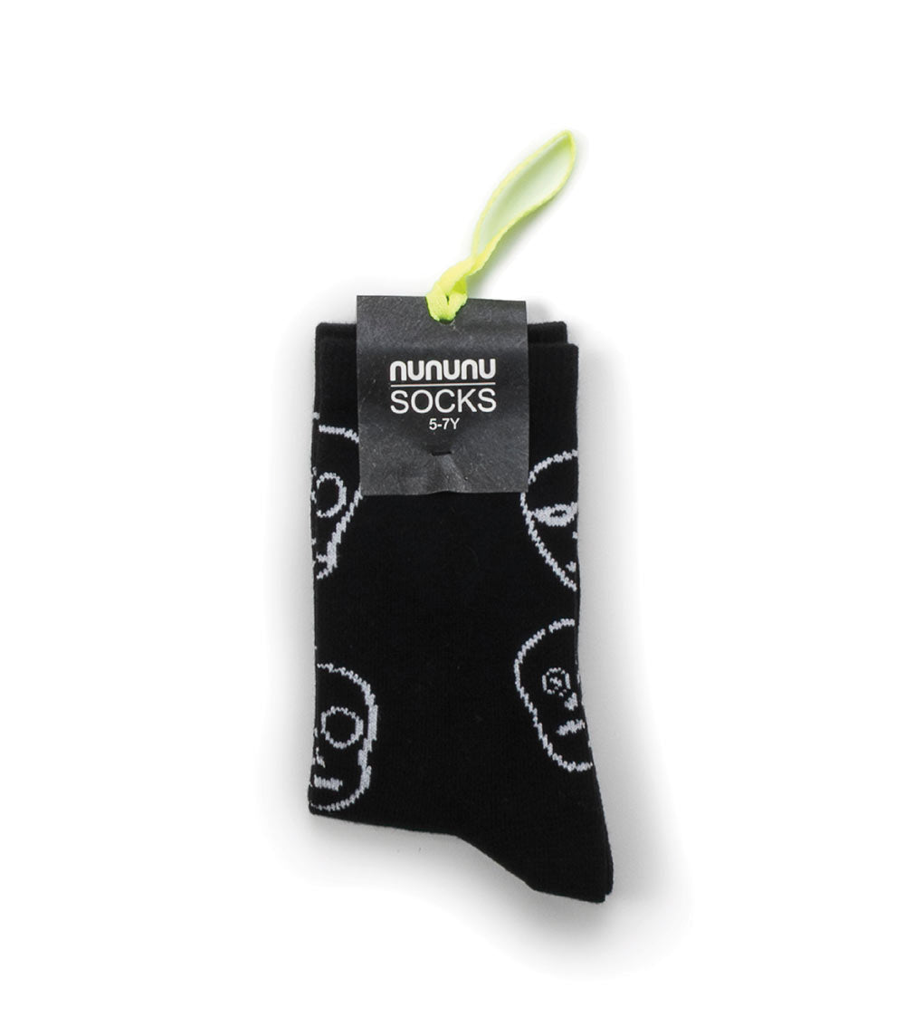 NUNUNU Black Skull Mask Socks