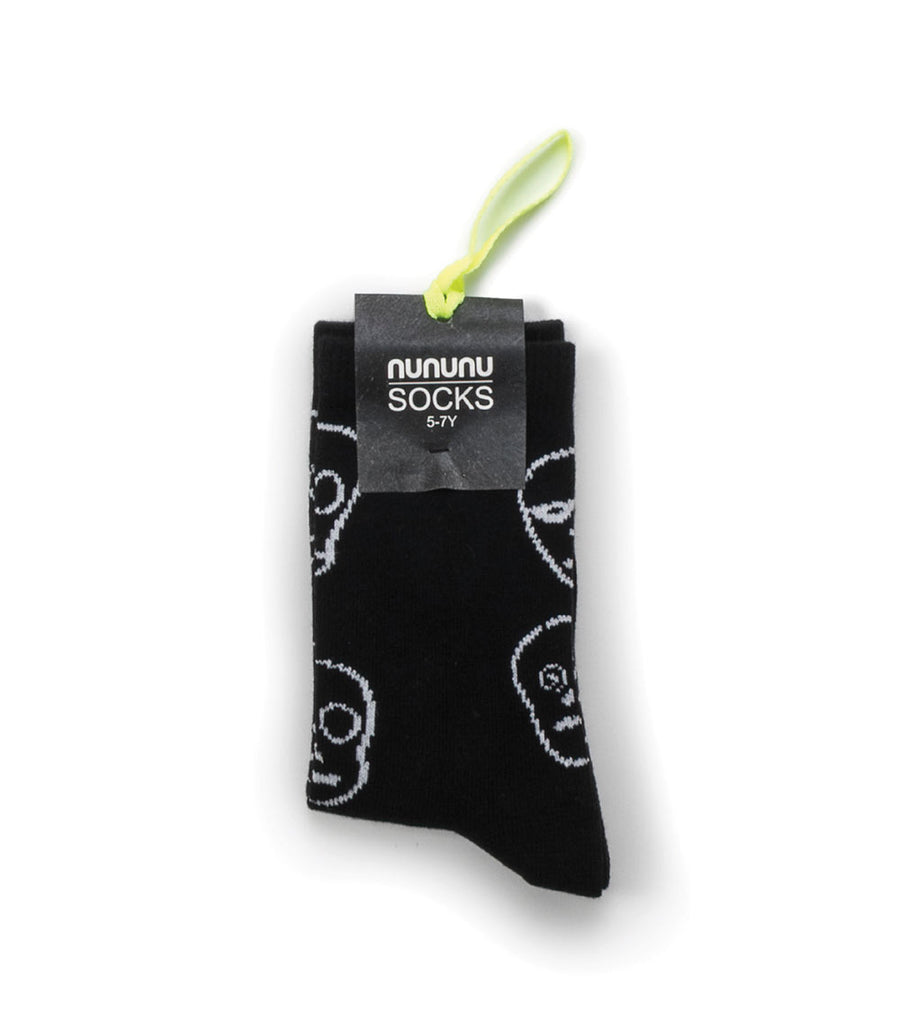 NUNUNU Black Skull Mask Socks