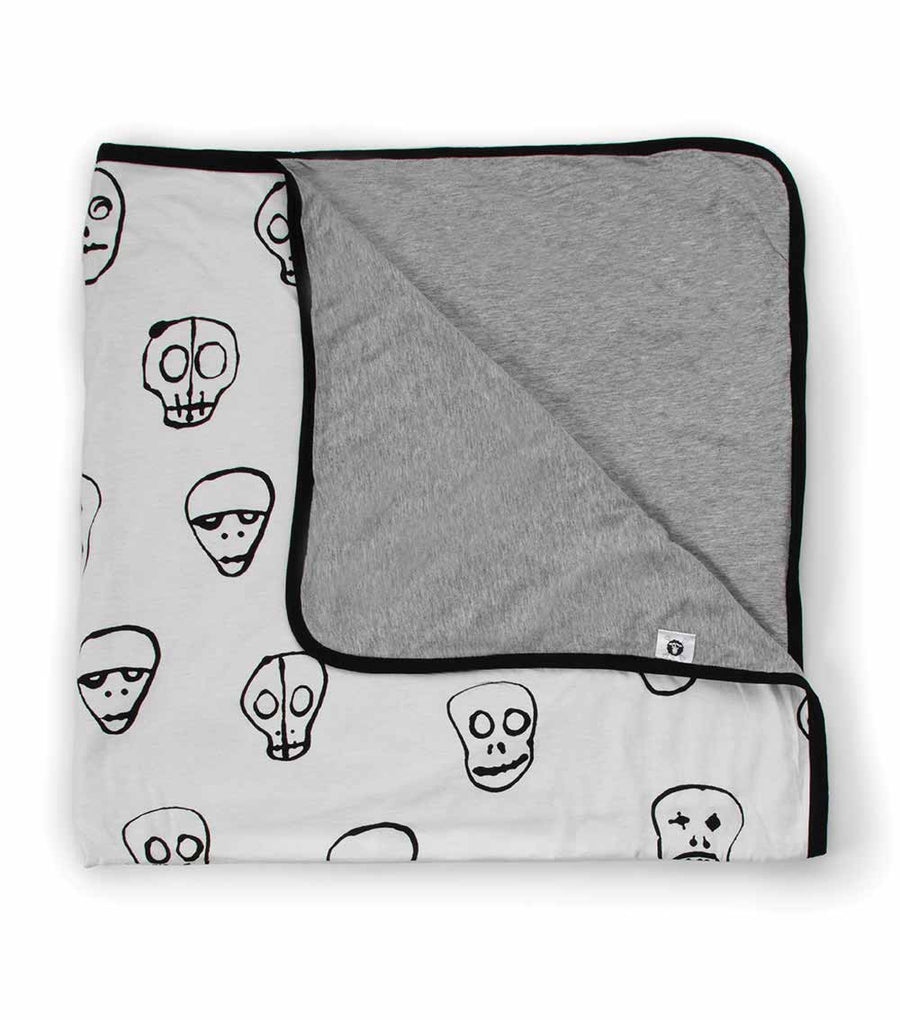 NUNUNU White Skull Mask Blanket