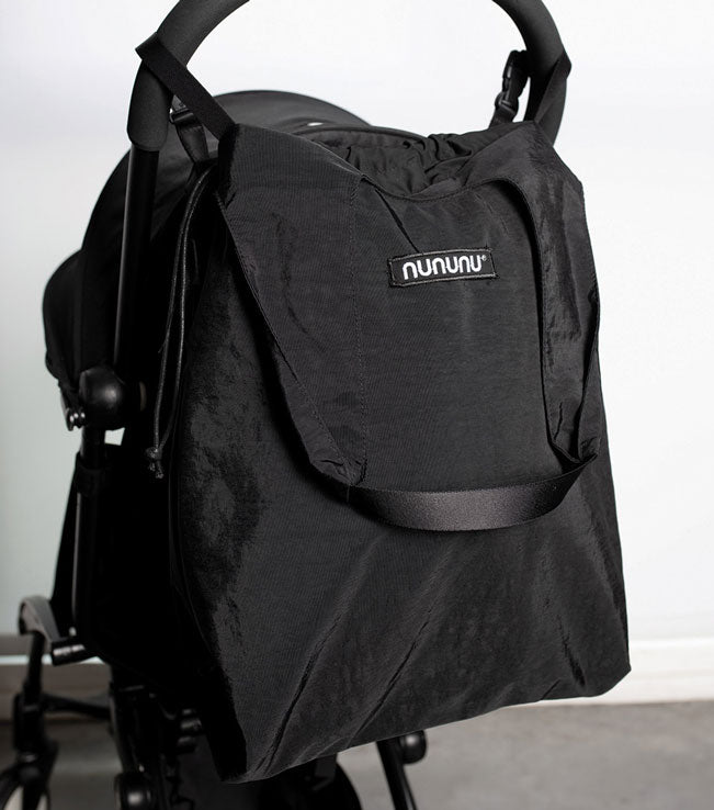 NUNUNU Black Stroller Tote Sack