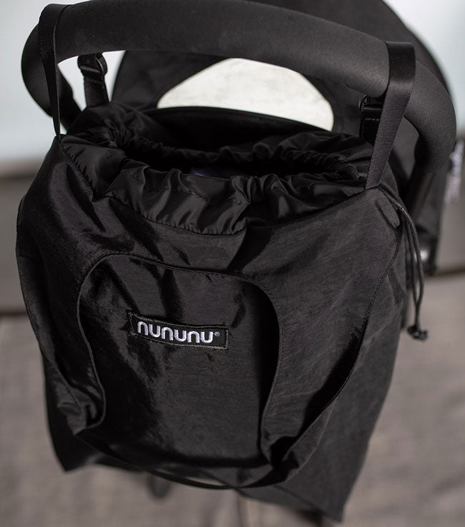 NUNUNU Black Stroller Tote Sack