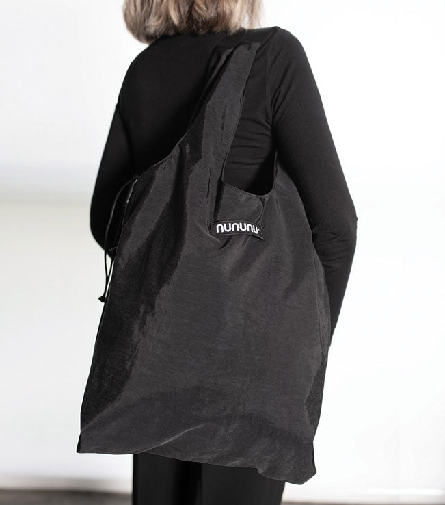NUNUNU Black Stroller Tote Sack