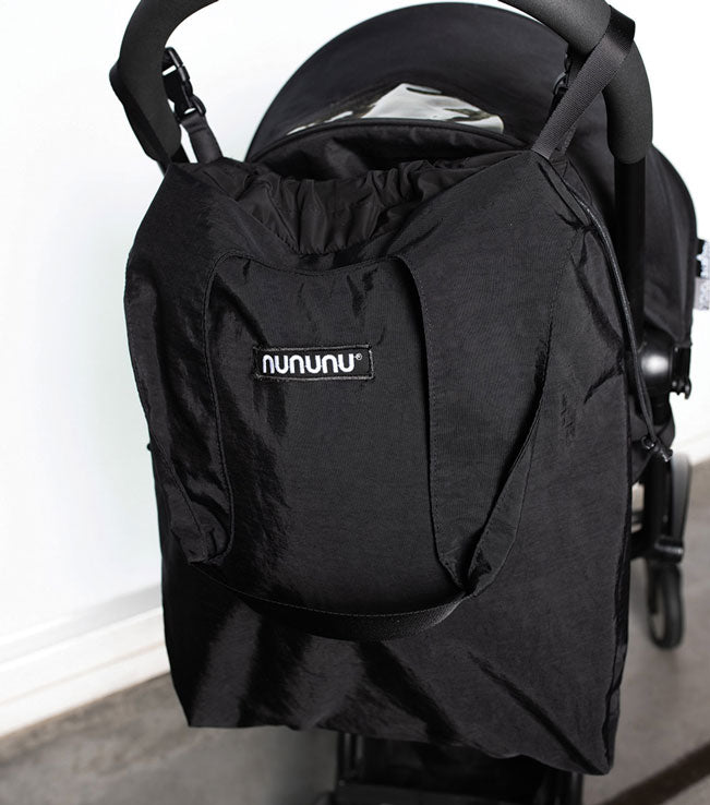 NUNUNU Black Stroller Tote Sack