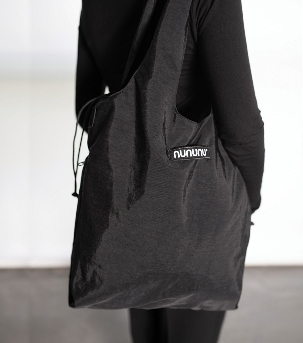 NUNUNU Black Stroller Tote Sack