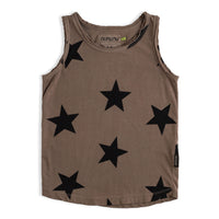 NUNUNU Earth Brown Star Tank Top