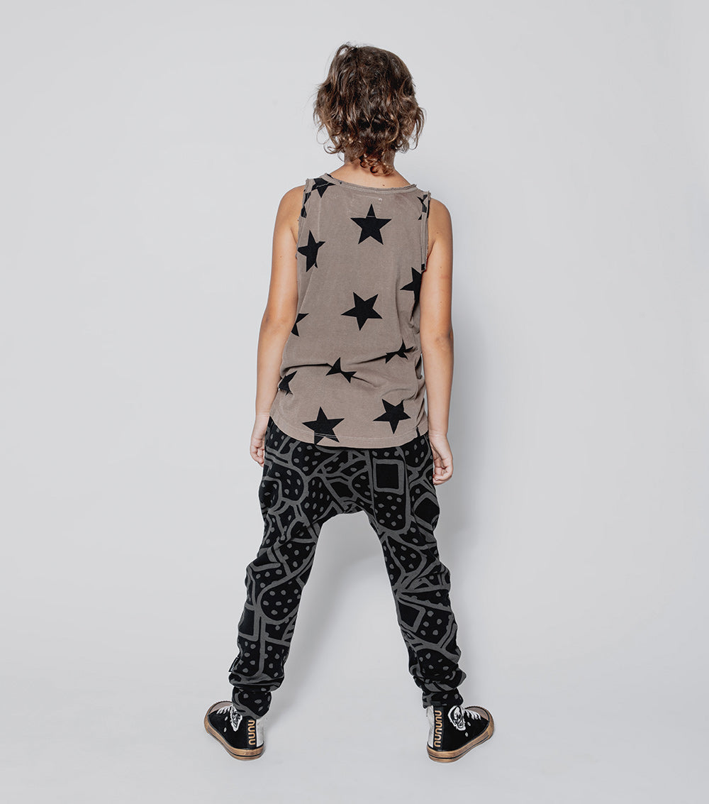 NUNUNU Earth Brown Star Tank Top