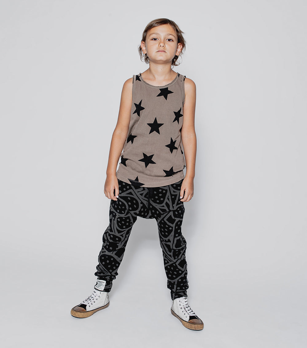 NUNUNU Earth Brown Star Tank Top