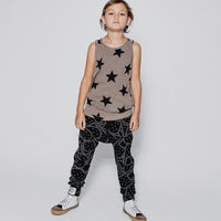 NUNUNU Earth Brown Star Tank Top