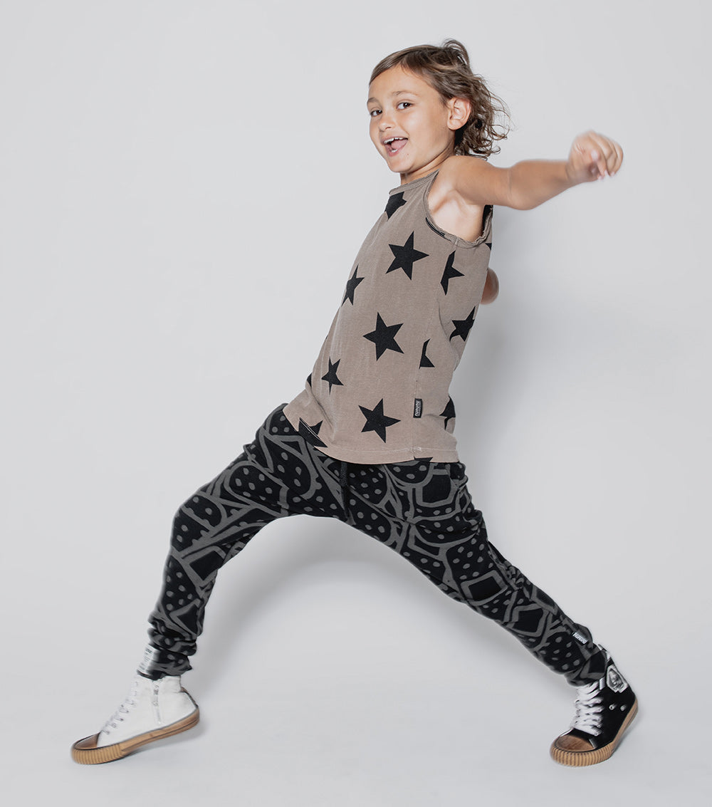 NUNUNU Earth Brown Star Tank Top