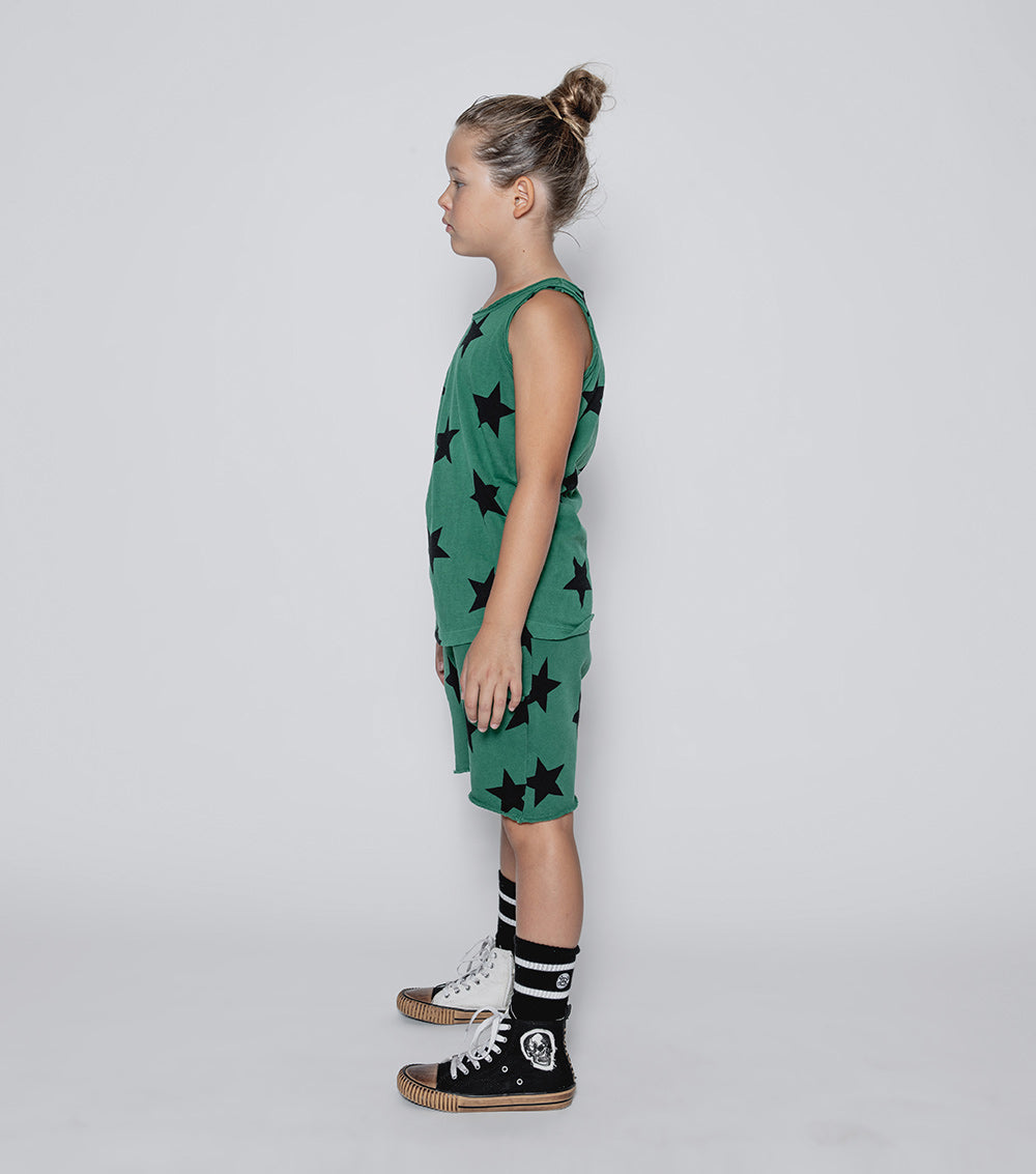 NUNUNU Moss Green Star Tank Top