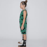 NUNUNU Moss Green Star Tank Top