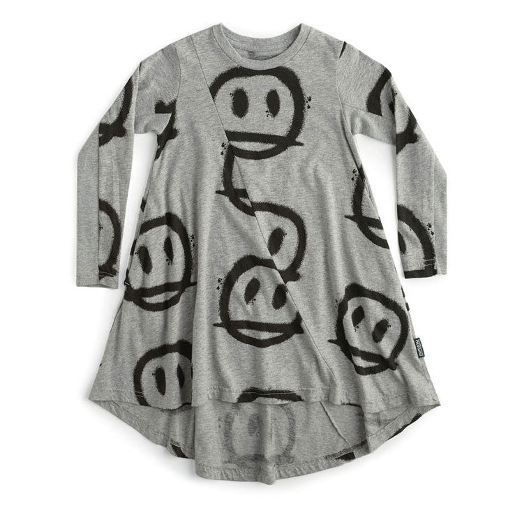 NUNUNU Heather Grey Sprayed Smiles 360 Dress
