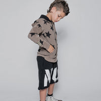 NUNUNU Earth Brown Star Light Zip Hoodie