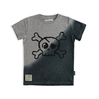 NUNUNU Dusty Hthr Grey Gradient Skull T-Shirt
