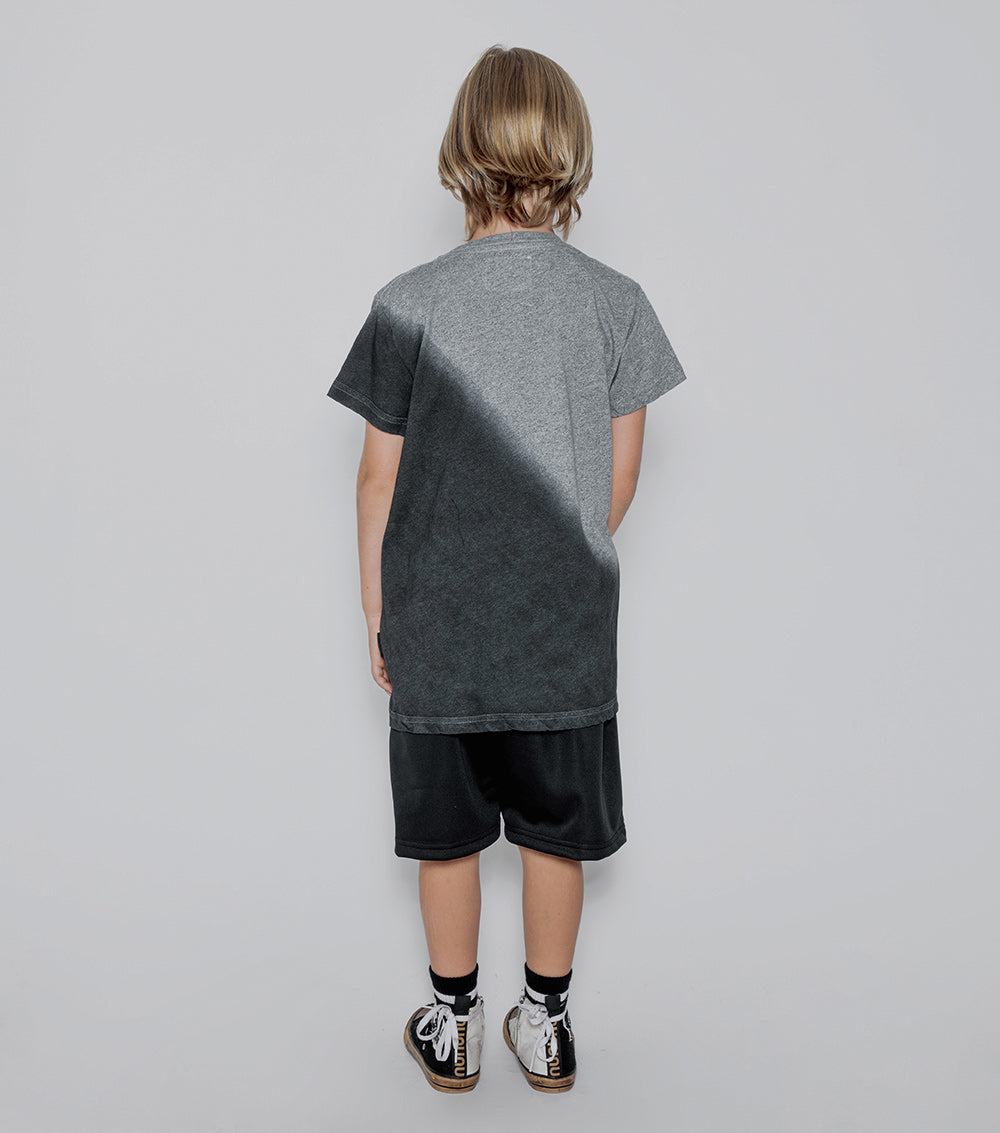 NUNUNU Dusty Hthr Grey Gradient Skull T-Shirt