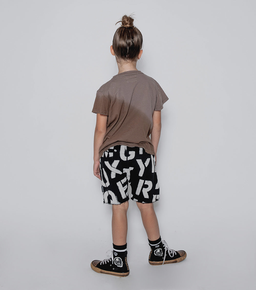 NUNUNU Earth Brown Gradient Skull T-Shirt