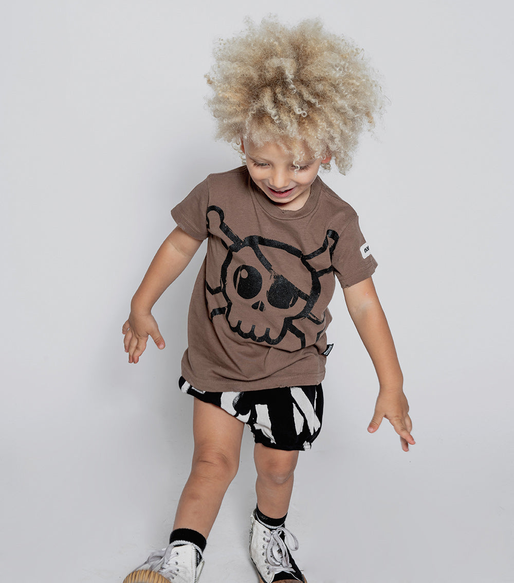 NUNUNU Earth Brown Mega Skull T-Shirt